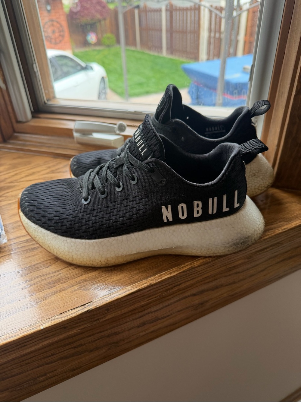 NOBULL Black Running Sneakers with Off-White Sole